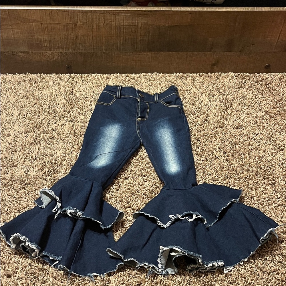 Dark Wash Denim Bell Bottoms - 4T